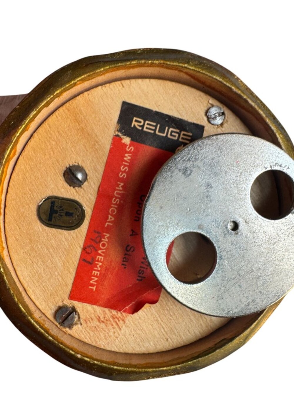 Toriart Musical Angel Figurine Italy Reuge Music Box Rotates Gold 5 1/2" - Picture 7 of 7